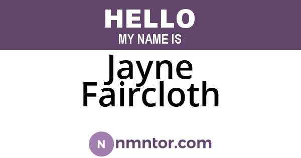 Jayne Faircloth