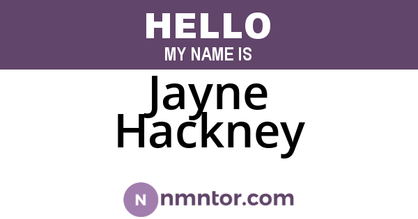Jayne Hackney