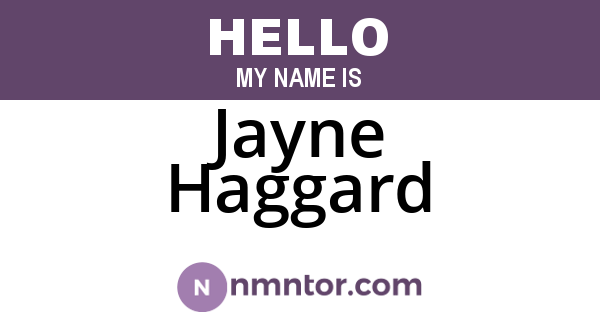 Jayne Haggard
