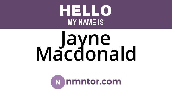 Jayne Macdonald