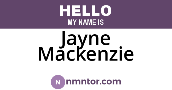 Jayne Mackenzie