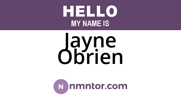 Jayne Obrien
