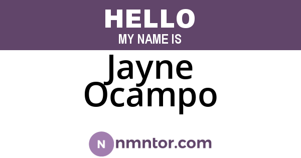 Jayne Ocampo