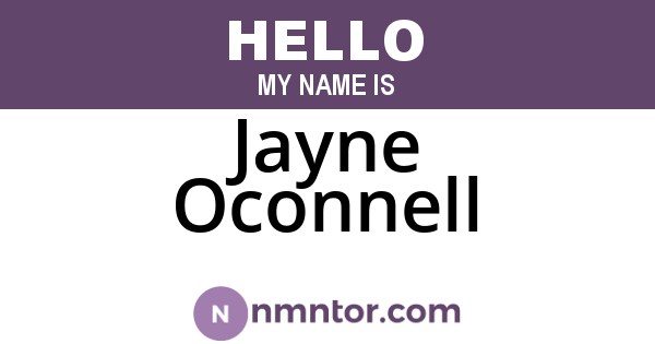 Jayne Oconnell