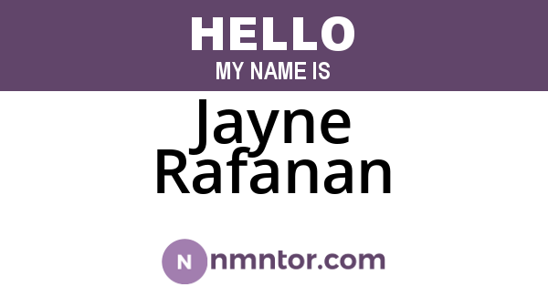 Jayne Rafanan