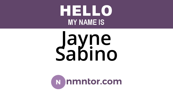 Jayne Sabino