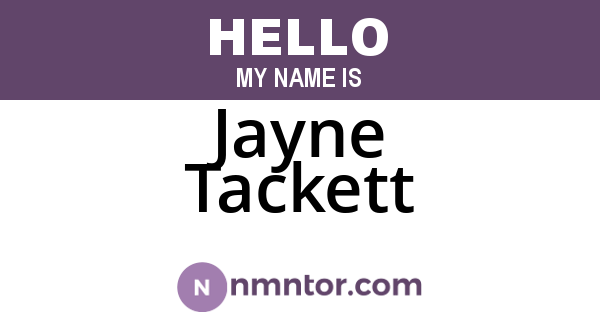 Jayne Tackett