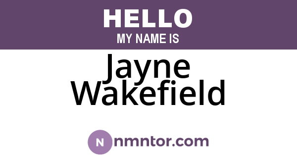 Jayne Wakefield