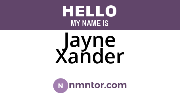 Jayne Xander