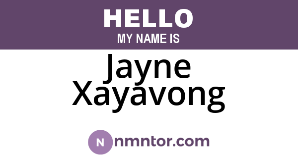 Jayne Xayavong