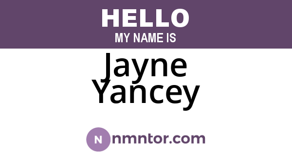 Jayne Yancey