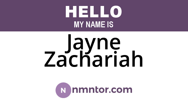 Jayne Zachariah