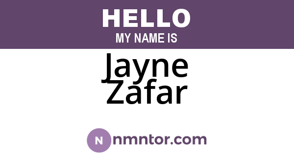 Jayne Zafar