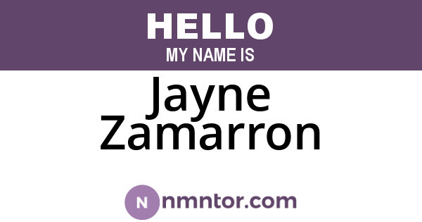 Jayne Zamarron