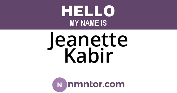 Jeanette Kabir