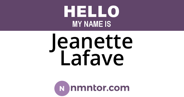 Jeanette Lafave