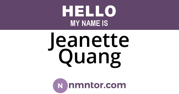 Jeanette Quang