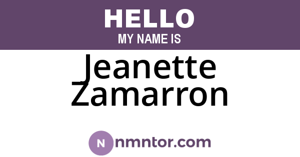 Jeanette Zamarron