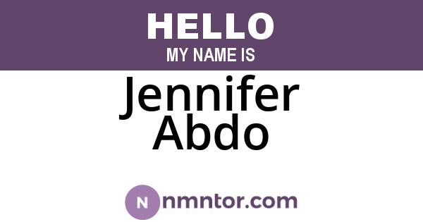 Jennifer Abdo