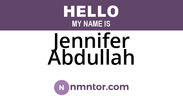 Jennifer Abdullah