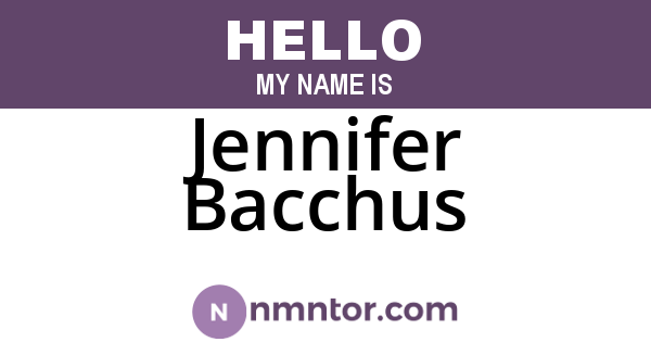 Jennifer Bacchus