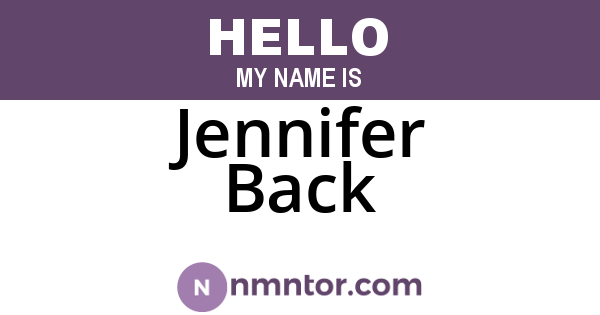 Jennifer Back