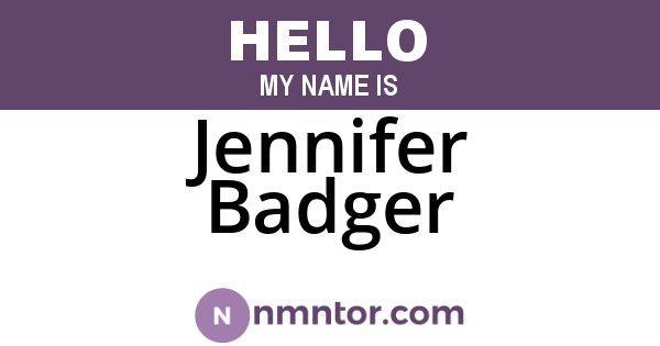 Jennifer Badger
