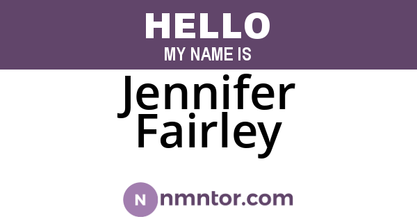 Jennifer Fairley