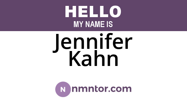 Jennifer Kahn