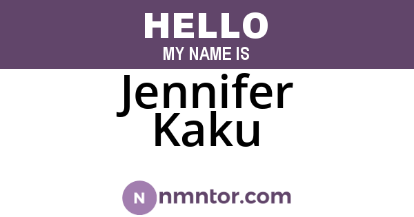 Jennifer Kaku