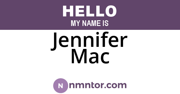 Jennifer Mac
