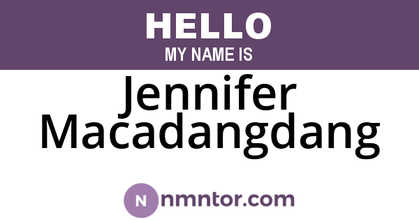 Jennifer Macadangdang