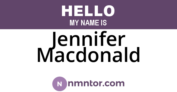 Jennifer Macdonald