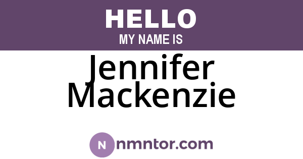 Jennifer Mackenzie