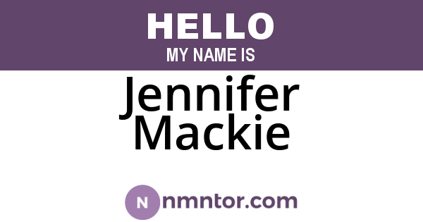 Jennifer Mackie
