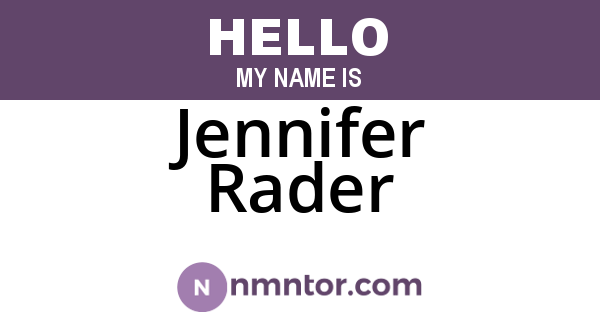 Jennifer Rader