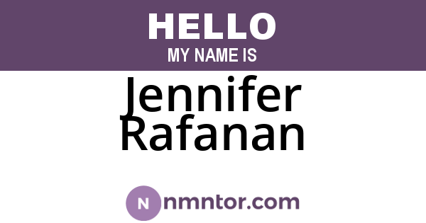 Jennifer Rafanan