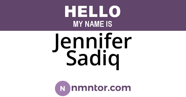 Jennifer Sadiq