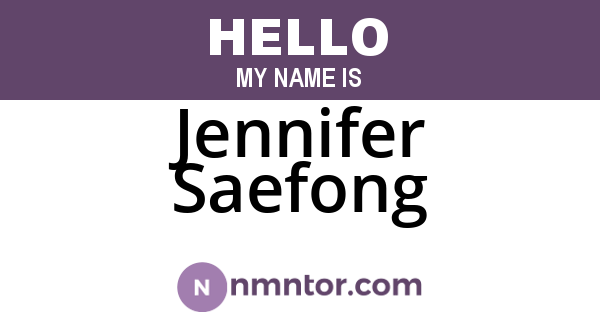 Jennifer Saefong