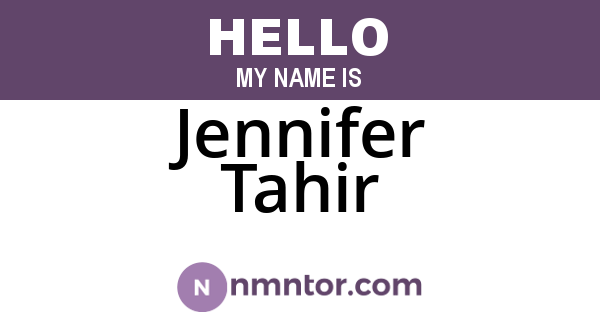 Jennifer Tahir
