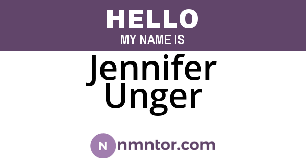 Jennifer Unger