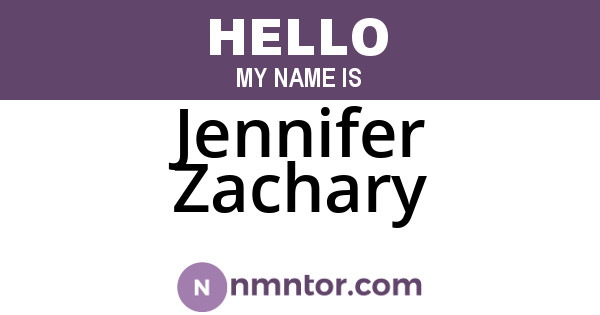 Jennifer Zachary