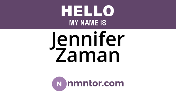 Jennifer Zaman