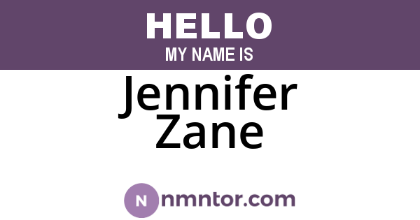 Jennifer Zane