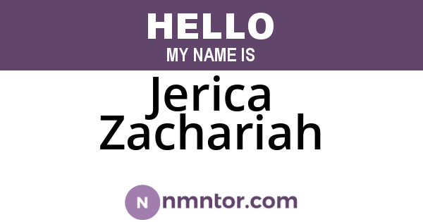 Jerica Zachariah