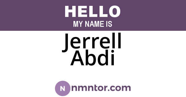 Jerrell Abdi