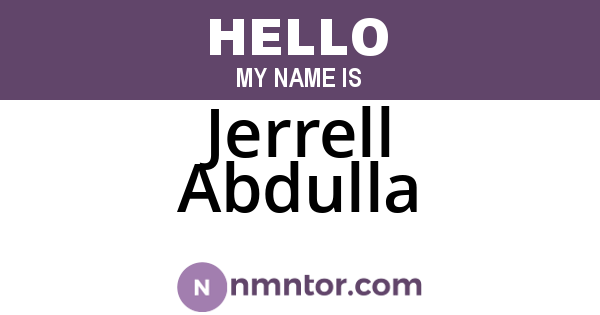 Jerrell Abdulla