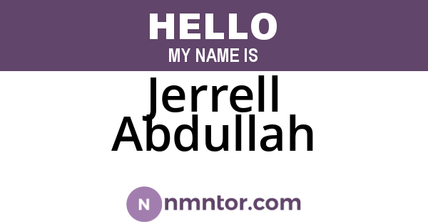 Jerrell Abdullah