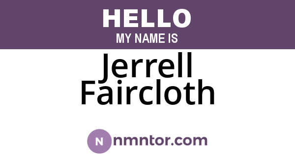 Jerrell Faircloth