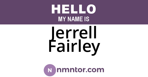 Jerrell Fairley